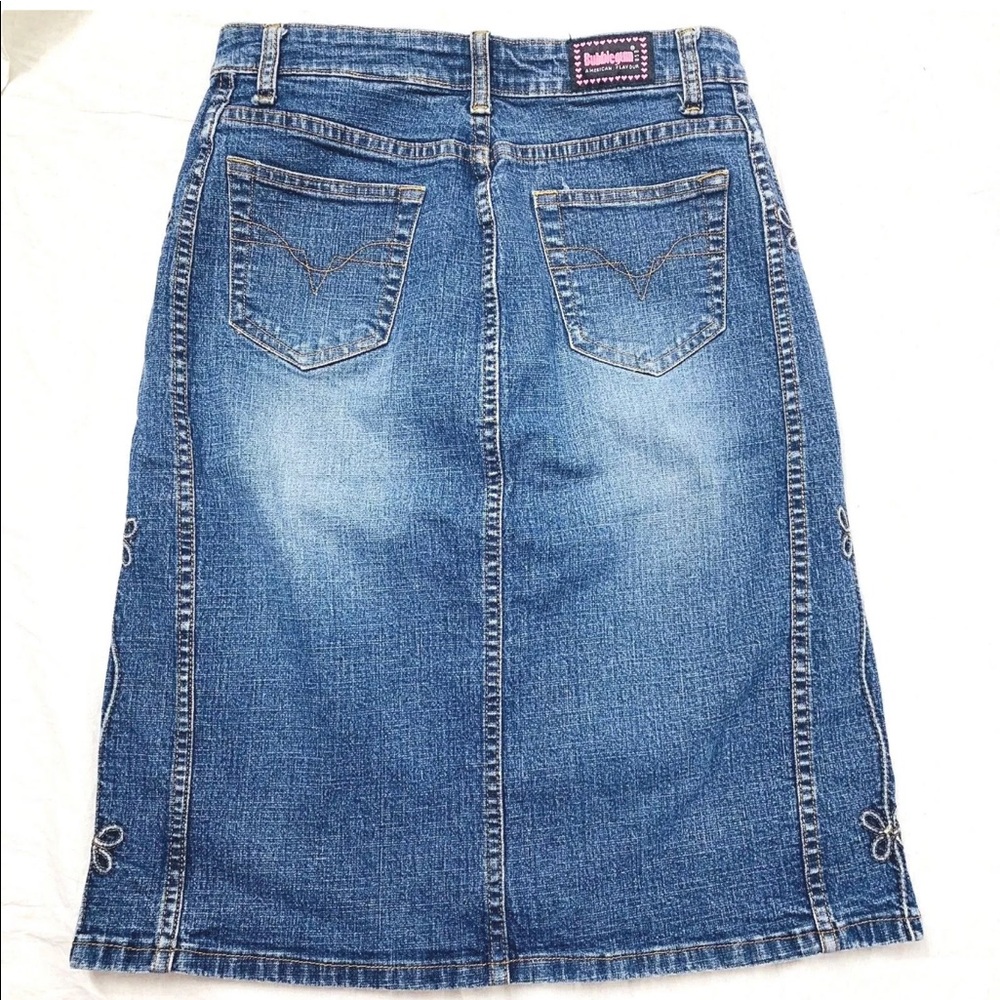 Bubble Gum Jean Skirt Girls Size 5/6 Solid Blue